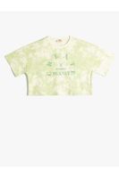 Koton T-Shirt Crop Oversize Tie Dye Patterned Crew Neck Printed