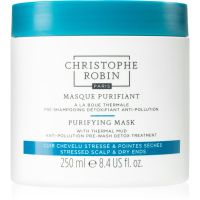 Christophe Robin Purifying Mask with Thermal Mud čistiaca maska pre vlasy vystavené znečistenému ovzdušiu 250 ml