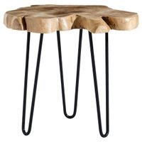 Livetastic PRÍRUČNÝ STOLÍK, tíkové drevo, prírodná farba, čierna