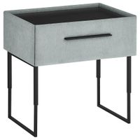 Dieter Knoll NOČNÝ STOLÍK, smrek, borovica, svetlomodrá, 64,3/45,5-61,5/45,9 cm