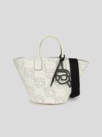 Karl Lagerfeld Ikonik 2.0 Perforated Handtasche Weiß