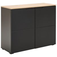 MID.YOU KOMODA, čierna, farba duba, 100/80/40 cm