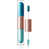 Makeup Revolution Double Up tekuće sjenilo za oči 2 u 1 nijansa Tranquillity Blue 2x2,2 ml