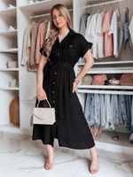 Sukienka maxi lniana SUNNI LOVE czarna Dstreet
