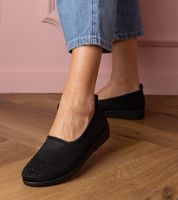 Gemre Czarne damskie tenisówki z cyrkoniami Luizet