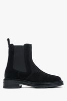 Estro: Czarne sztyblety damskie z wysoką cholewą z włoskiej skóry naturalnej Premium