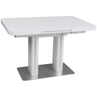 Hom`in JEDÁLENSKÝ STÔL, biela, farba ušľachtilej ocele, 120-160/80/76 cm
