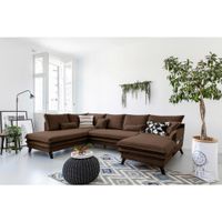 P & B SEDACÍ SOUPRAVA, textil, hnědá