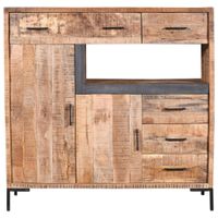 MID.YOU VYSOKÁ KOMODA, mangové dřevo, přírodní barvy, 135/132/40 cm