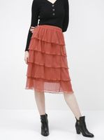 Hnědá midi sukně VERO MODA Mira - Dámské