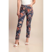 Jeans Mit Blumenprint, Rot