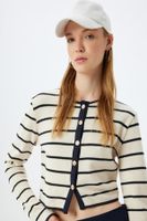 Koton Ecru Striped Youth Cardigan