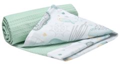 Medi Partners Blanket 75x100 cotton + cotton Waffle – Ocean + mint Waffle