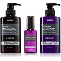 KUNDAL Honey & Macadamia Pink Grapefruit sada pre suché a poškodené vlasy