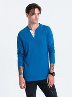 Ombre Clothing Henley Majica plava