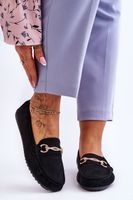 Classic suede loafers with Black Amera embellishment