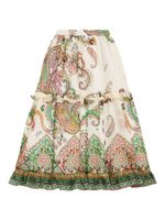 Printed Cotton & Silk Muslin Skirt