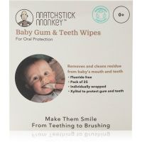 Matchstick Monkey Baby Gum & Teeth Wipes 0 m+ čistilni robčki za zobe, jezik in dlesni 1 kos