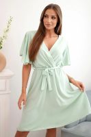 Kesi Włoski Dress with a plunging neckline dark mint