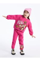 LC Waikiki Crew Neck Chip'n Dale Printed Long Sleeve Baby Girl Sweatshirt and Sweatpants 2-Pack