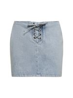 Denim Lace-up Mini Skirt
