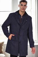 PLT8401 DEWBERRY MEN'S COAT-PATTERNED NAVY BLUE 2