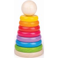 Bigjigs Toys First Rainbow Stacker Stapelturm aus Holz