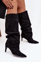 Buty na obcasie z ekologicznego zamszu