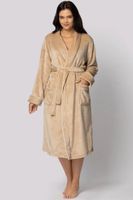 Dámský župan Envie Comfy - měkký flís s flanelovou strukturou Béžová 2XL/3XL