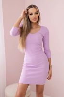 Dress with purple neckline