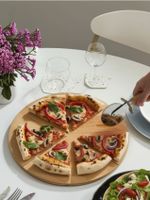Sinsay - Deska do krojenia i serwowania pizzy z nożem - beżowy