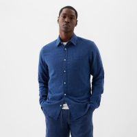 Koszula GAP Longsleeve Standard-Fit Linen Shirt Bainbridge Blue XL