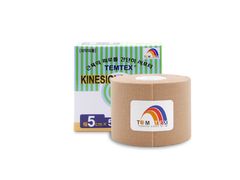 Temtex kinesio tape Classic, beżowa taśma tapingowa 5cm x 5m