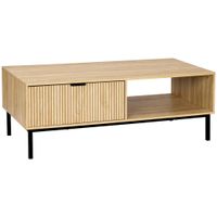 MID.YOU KONFERENČNÝ STOLÍK, prírodná farba, čierna, kov, kompozitné drevo, 110/40/50 cm