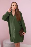 Long shirt with khaki viscose