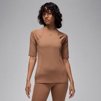 Jordan Sport Wmns Double Threat Short-Sleeve Top Archaeo Brown - Dámske - Tričko Jordan - Hnedé - FN5159-223 - Veľkosť: M