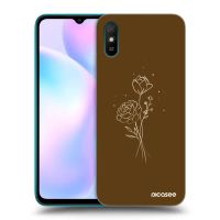 Silikónový prehľadný obal pre Xiaomi Redmi 9AT - Brown flowers