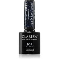 Claresa UV/LED Top Glitter No Wipe top na lakier hybrydowy z błyszczącymi cząsteczkami odcień Glitter Blue 5 g