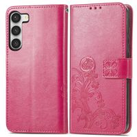 ART FLOWERS Ovitek denarnica Samsung Galaxy S23 5G temno roza