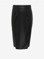 Women's black faux leather pencil skirt ONLY CARMAKOMA Mia - Women
