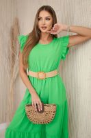 Dress with ruffles light green