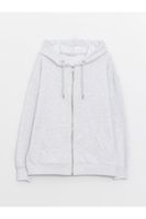 LC Waikiki Hooded Plain Long Sleeve Women's Zipper Sweatshirt