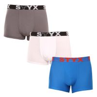 3PACK pánské boxerky Styx sportovní guma vícebarevné (3G10137) M