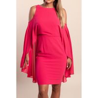 Midikleid Mit Schulterfreiem Ausschnitt, Rosa