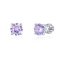 Olivie Strieborné 6mm náušnice PIPPI PURPLE 7961