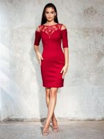 Edoti Women's mini dress with decorative neckline and open shoulders DL