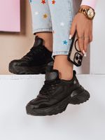 Sneakersy damskie na platformie CELESTIC czarne Dstreet