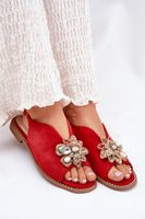 S. BARSKI Női Szandál Lapos Sarokkal Díszítéssel S.Barski KV27-001 Piros