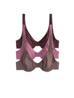 The Set Bikini gornji dio  čokolada / prljavo roza / boja vina / bijela