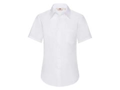 FRUIT OF THE LOOM F18•LADIES SHORT SLEEVE POPLIN SHIRT